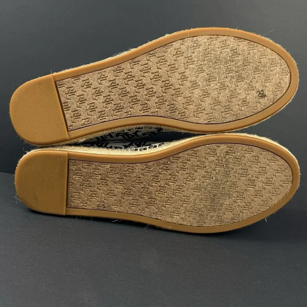 Lauren Ralph Lauren Cameryn II Espadrille Size 7.5 Monogram Jacquard Shoes